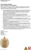 A safety instruction sheet for a seagrass basket, with an image of the basket at the bottom. Produktbild-Vorschau