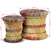 Tabourets avec détails chindi lot de 2 multicolore bambou Voir les images du produit 8