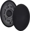 A pair of black ear pads for headphones, with one pad shown from the front and the other from the back, revealing its internal structure. Produktbild-Vorschau