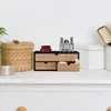 Relaxdays Schreibtisch Organizer, 3 Schubladen, Bambus & Produktbild-Vorschau 2