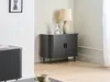 BELIANI Sideboard Schwarz MDF-Platte mit 2 Schiebetüren Produktbild-Vorschau 2