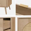 A collage of four close-up images showcasing details of a wooden sideboard. Anteprima dell’immagine prodotto