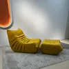 Relax Einzel Sofa Sessel Chillsessel mit Hocker gelb Produktbild-Vorschau 6