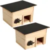 2er-Set Premium Igelhaus Bausatz aus Holz mit sicherem Produktbild-Vorschau 2