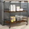 vidaXL Kuchynský vozík dub dymový 100,5x50x105 cm materiál Náhľad obrázku produktu 2