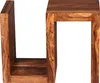 A wooden side table with a unique U-shaped design. Produktbild-Vorschau