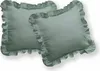Two mint green throw pillows with ruffled edges are shown against a white background. Produktbild-Vorschau