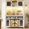 MODFU Mobile da cucina bianco, mobile alto con ante Anteprima dell’immagine prodotto 2