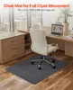 An office chair mat is shown on a wooden floor in front of a desk with a chair on top of it. Náhled obrázku produktu
