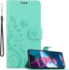 Cadorabo Hülle für Motorola EDGE+ in FLORAL TÜRKIS Produktbild-Vorschau 1