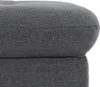 A close-up view of a gray upholstered ottoman. Náhľad obrázku produktu
