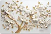 Leinwandbild Goldener Kirschbaum in voller Blüte, 3D 60x40 Produktbild-Vorschau 3