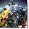 Wanduhr - Quadrat - Glasuhr - Architektur Industrie Nacht Produktbild-Vorschau 1
