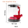 A clear product shot of a vacuum cleaner dustbin with measurement indicators. Produktbild-Vorschau