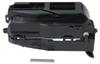 A black plastic part for a robot vacuum cleaner, with a metal pin in front of it. Produktbild-Vorschau