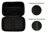 An open black protective case with internal compartments and close-up views of its features. Produktbild-Vorschau