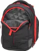 A black and red satch backpack with its main compartment open. Produktbild-Vorschau