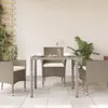 vidaXL Gartentisch mit Glasplatte Hellgrau 90x90x75 cm Poly Produktbild-Vorschau 3
