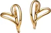 A pair of gold heart-shaped earrings. Anteprima dell’immagine prodotto