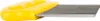 A close-up studio shot of a yellow and silver wavy vegetable cutter. Podgląd zdjęcia produktu