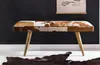 FineBuy gepolsterte Sitzbank 120 cm Ziegenfell - Retro Produktbild-Vorschau 4