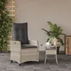 vidaXL Fotel ogrodowy z poduszką regulowany jasnoszary z Podgląd zdjęcia produktu 3