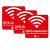3er Aufkleber-Set GPS-Gesichert - rot I 6 x 6 cm I Warnung Produktbild-Vorschau 2