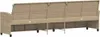 The back view of a beige, five-seater poly rattan garden sofa. Náhled obrázku produktu