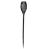 A black solar garden torch with a pointed stake at the bottom, set against a white background. Produktbild-Vorschau