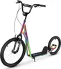 A scooter with a rainbow-colored frame and black handlebars, wheels, and deck. Náhled obrázku produktu