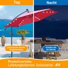 Ombrellone Izrielar 3,5 m rosso con LED: un elemento di Anteprima dell’immagine prodotto 5