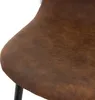 A close-up view of the textured brown faux leather seat of a chair. Náhľad obrázku produktu