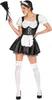 A woman wearing a French maid costume, holding a feather duster. Anteprima dell’immagine prodotto