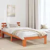 vidaXL Bettrahmen Wachsbraun 90 x 200 cm Massives Produktbild-Vorschau 2
