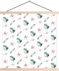 MuchoWow® Textilposter Flamingo - Muster - Blätter 120x120 Produktbild-Vorschau 1