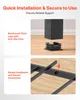 Close-up views of bed frame components and assembly instructions. Voir les images du produit