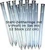 ToCi 12 x Zelt-Heringe | Stahl verzinkt 22 cm lang | lange Produktbild-Vorschau 2