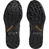 The soles of two black Adidas Terrex Swift R2 GTX hiking shoes are shown from an underneath view against a white background. Náhled obrázku produktu