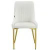 A cream-colored velvet dining chair with gold metal legs is shown from the front against a white background. Náhľad obrázku produktu