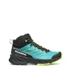 Multifunktionsschuh für Damen; Modell "Rush Mid 2 GTX Wmn" von Scarpa in Türkis und Schwarz mit gelben Akzenten. Produktbild-Vorschau