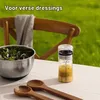 Dressing-Shaker aus Glas, 300 ml, mit Rezepten und Dosierausgießer Anteprima dell’immagine prodotto