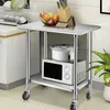 COSTWAY Table de travail en acier inoxydable, table en Voir les images du produit 5