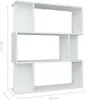 vidaXL Bücherregal/Raumteiler Weiß 80x24x96 cm Produktbild-Vorschau 8