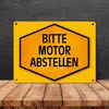 Bitte Motor abstellen Warn- und Hinweisschild in Gelb und Produktbild-Vorschau 4