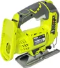 A close-up, angled view of a green and gray Ryobi cordless jigsaw on a white background. Produktbild-Vorschau