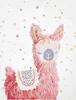 BELIANI Leinwandbild Rosa Polyester mit Lamamotiv 60 x 80 Produktbild-Vorschau 1
