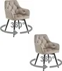 Sedia JORK360 - velluto beige scuro / gambe nere x 2 Anteprima dell’immagine prodotto 1