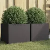 vidaXL Fioriera 2 pezzi nera 32x30x29 cm in acciaio Anteprima dell’immagine prodotto 2