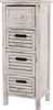 A tall, narrow chest of drawers with a distressed white finish. Podgląd zdjęcia produktu