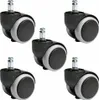 Five identical office chair casters are arranged in a spread on a white background. Produktbild-Vorschau